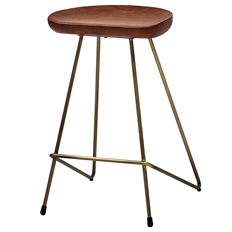 Барный стул Foester Wood Stool Бронза Коричневый в Казани | Loft Concept 