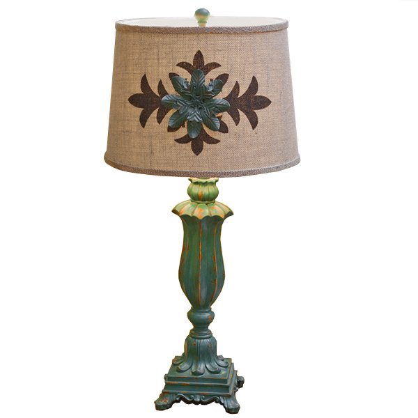 Настольная лампа Cross Ornament Provence table lamp Малахит (зеленый) Бежево-серый в Казани | Loft Concept 