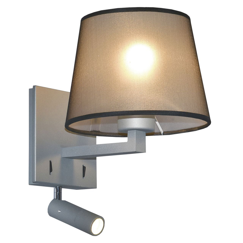 Бра с абажуром и поворотным спотом Trumpet Lamp Grey Серый в Казани | Loft Concept 