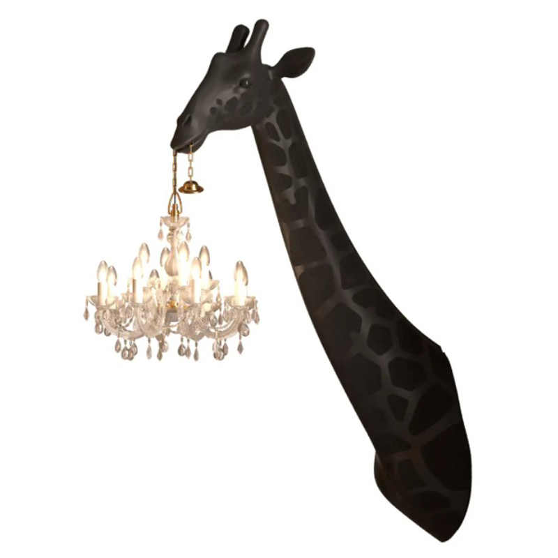 Бра черный жираф Black Giraffe Wall Lamp Sconce Chandalier Черный в Казани | Loft Concept 