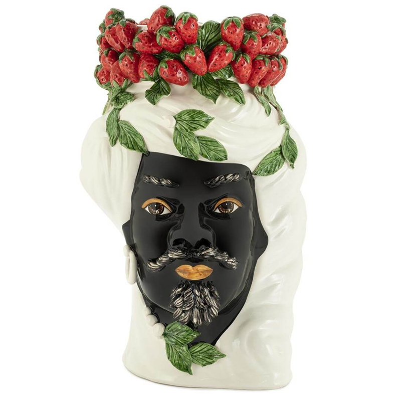 Ваза VASE STRAWBERRIES HEAD MAN BIG White Красный Белый в Казани | Loft Concept 