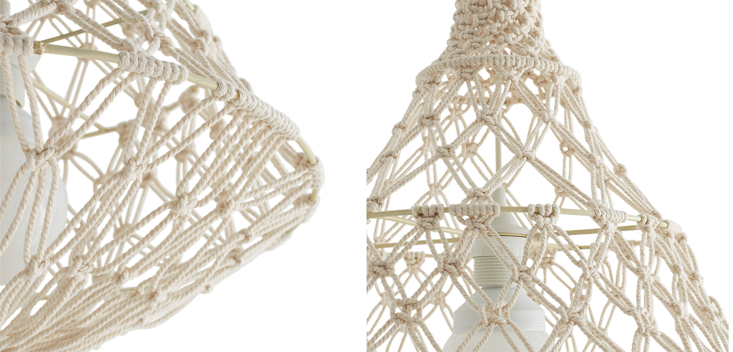 Подвесной светильник Macrame Wicker Hanging lamp - фото №1