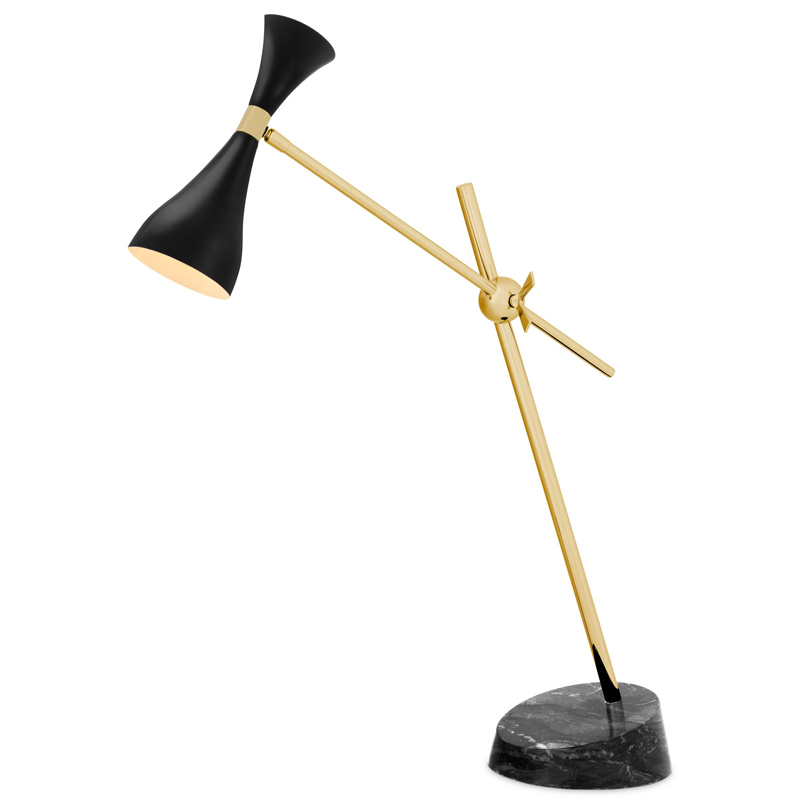 Настольная лампа Eichholtz Desk Lamp Cordero xl Черный Латунь Черный Мрамор Nero в Казани | Loft Concept 