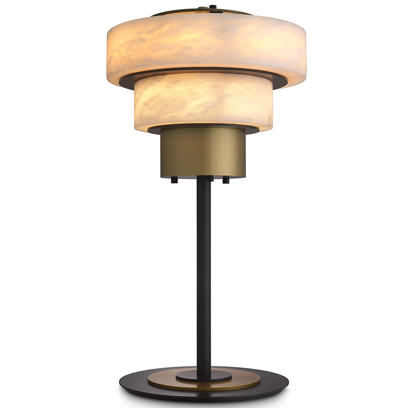 Настольная лампа Eichholtz Table Lamp Zereno Белый Латунь Черный в Казани | Loft Concept 