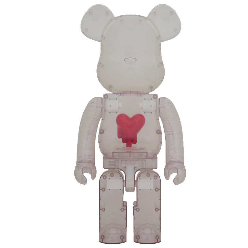 Статуэтка Bearbrick Red Heart Прозрачный (Transparent) Красный в Казани | Loft Concept 