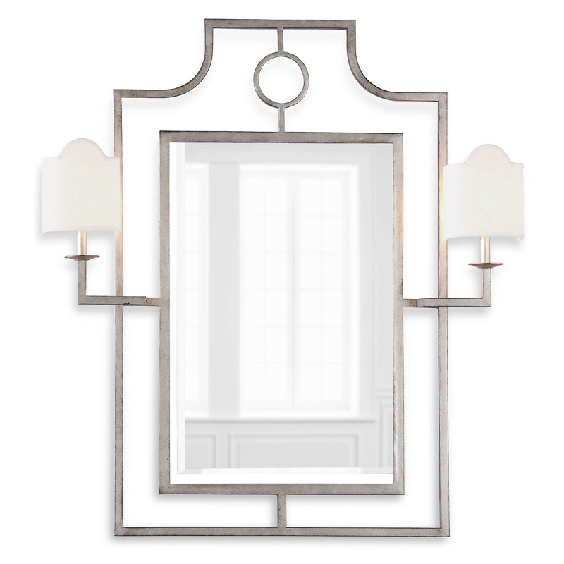 Зеркало с бра Mirror with Sconces Dairile Silver Серебряный в Казани | Loft Concept 