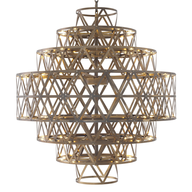 Люстра Eichholtz Chandelier Clinton brass Латунь Античная полированная в Казани | Loft Concept 