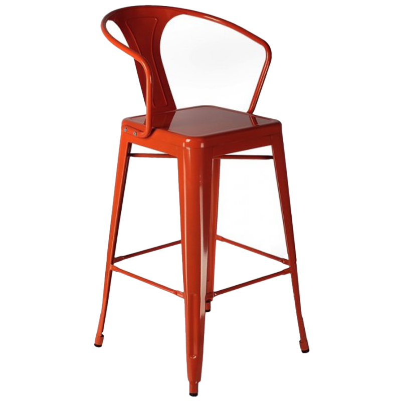 Барный стул Tolix Bar Stool 75 Armchair Backed Черный Оранжевый Красный Желтый Белый в Казани | Loft Concept 