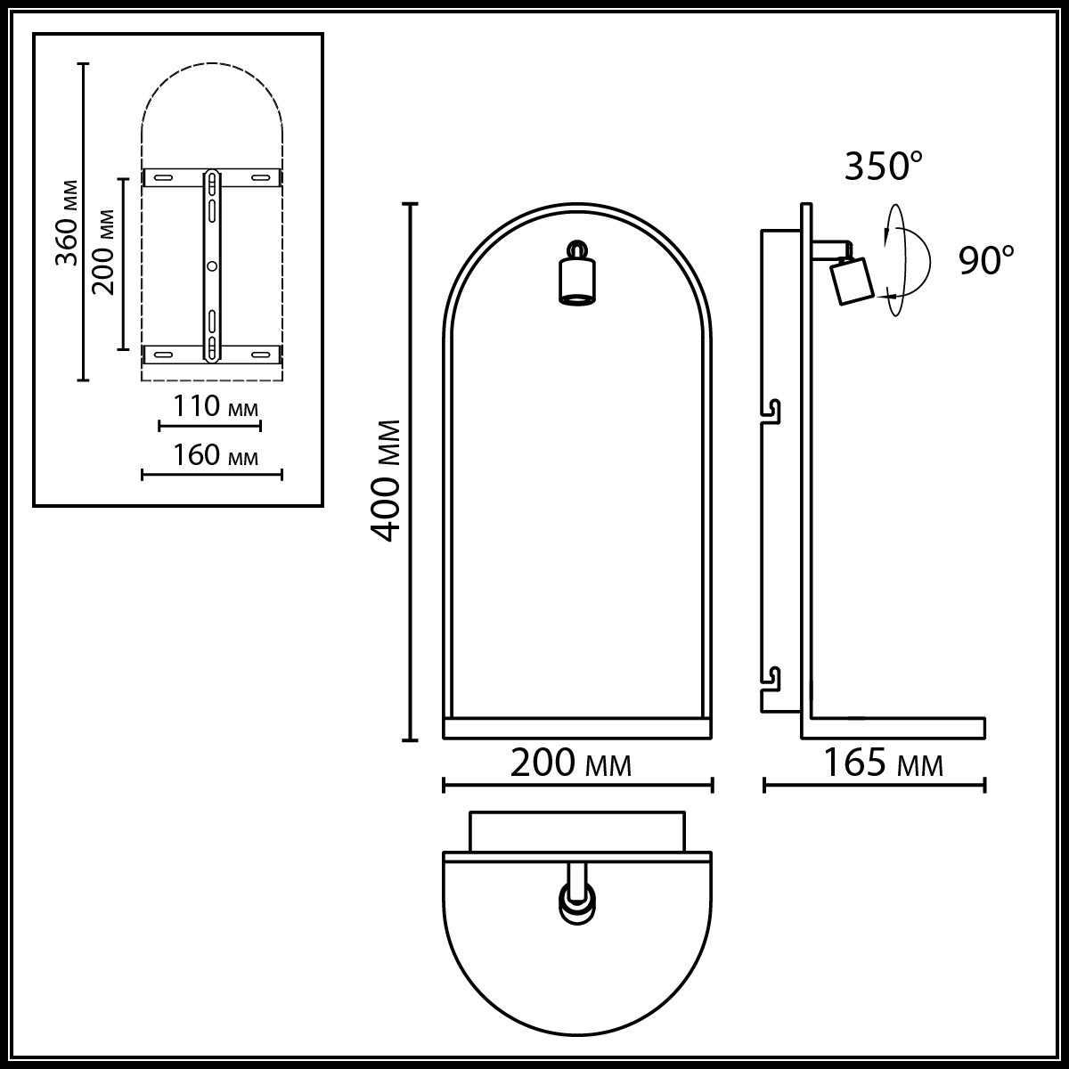 Настенный светильник зеленого цвета с черной рамкой овальной формы с полкой Herbarium  в Казани