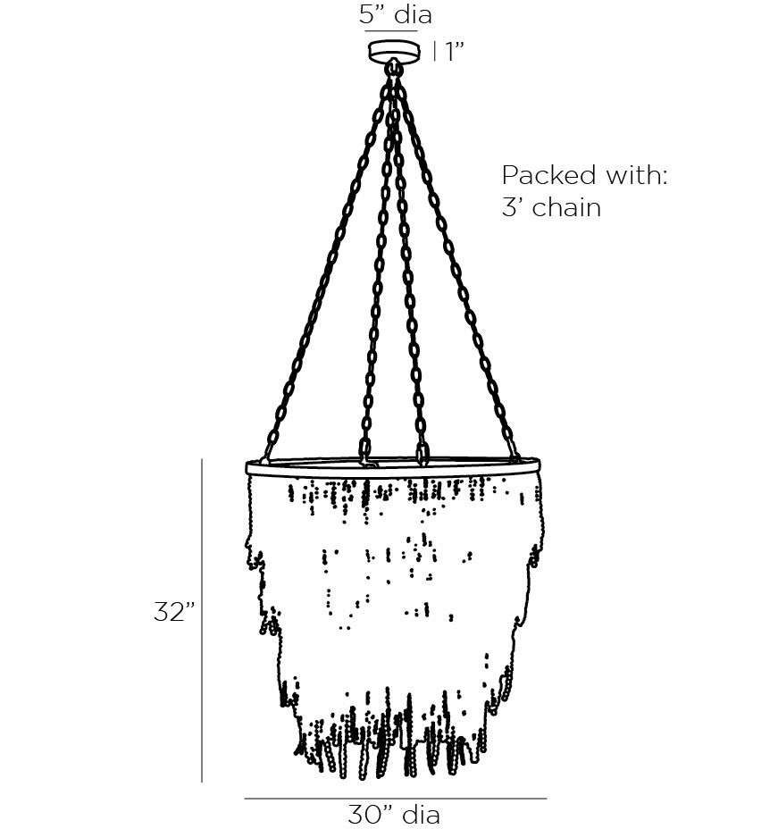 Люстра Амбре деревянные бусы LIZZY CHANDELIER в Казани