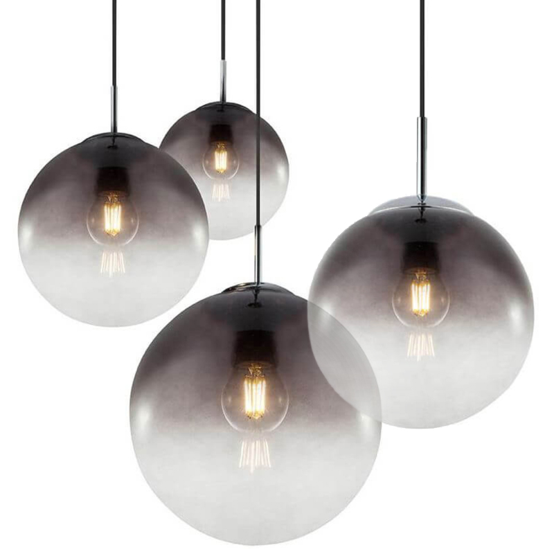 Светильник Ball Sunrise Pendant lamp smok 1 плафон Стекло Смок Хром в Казани | Loft Concept 