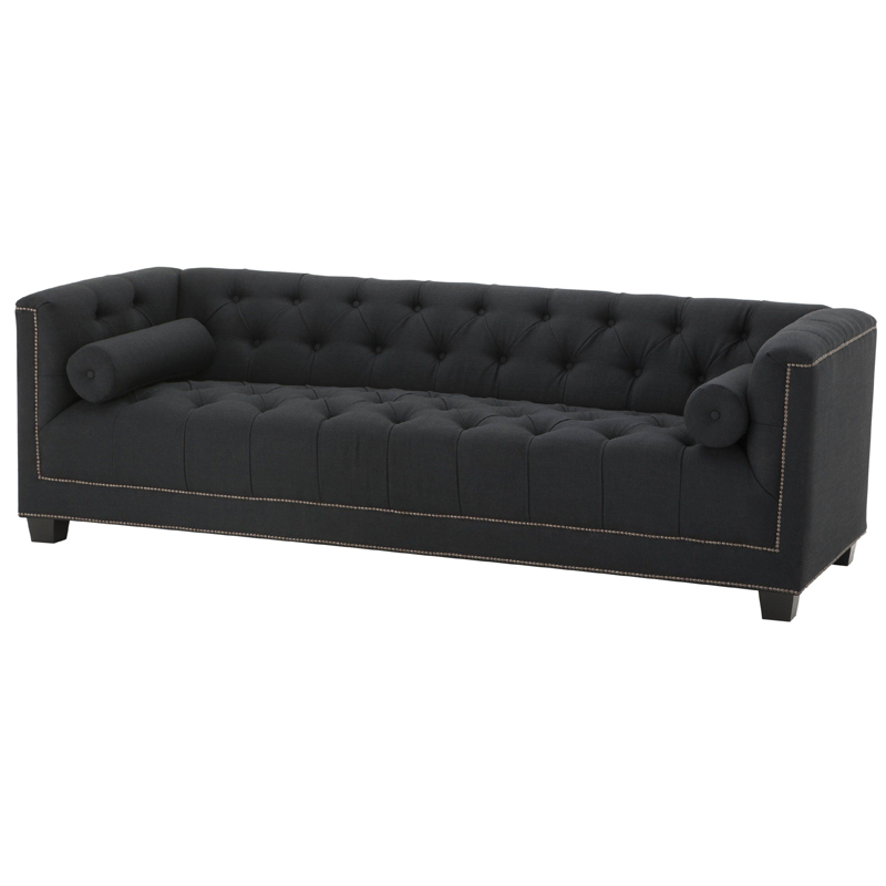 Диван Eichholtz Sofa Paolo black Черный Коричневый в Казани | Loft Concept 