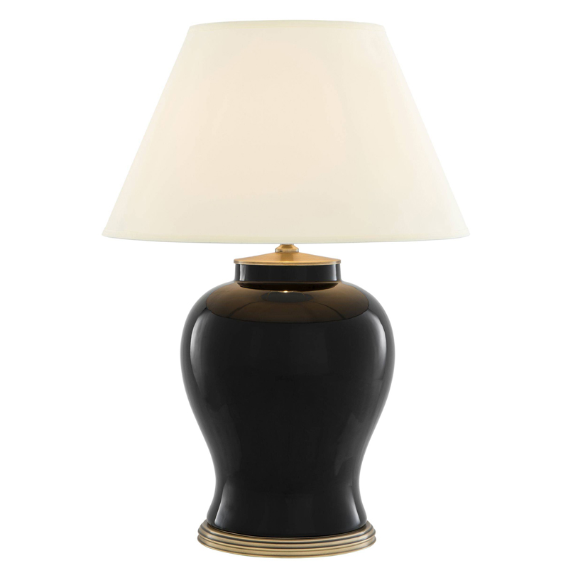 Настольная лампа Eichholtz Table Lamp Mundon Белый Черный Латунь Античная полированная в Казани | Loft Concept 