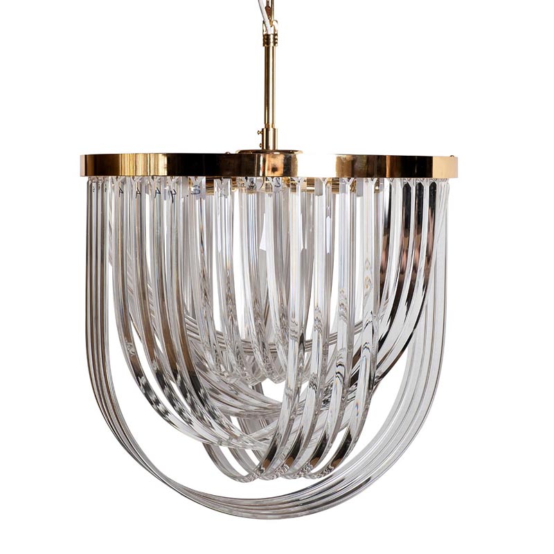 Люстра Retro FROZEN GLASS Chandelier gold Глянцевое золото в Казани | Loft Concept 