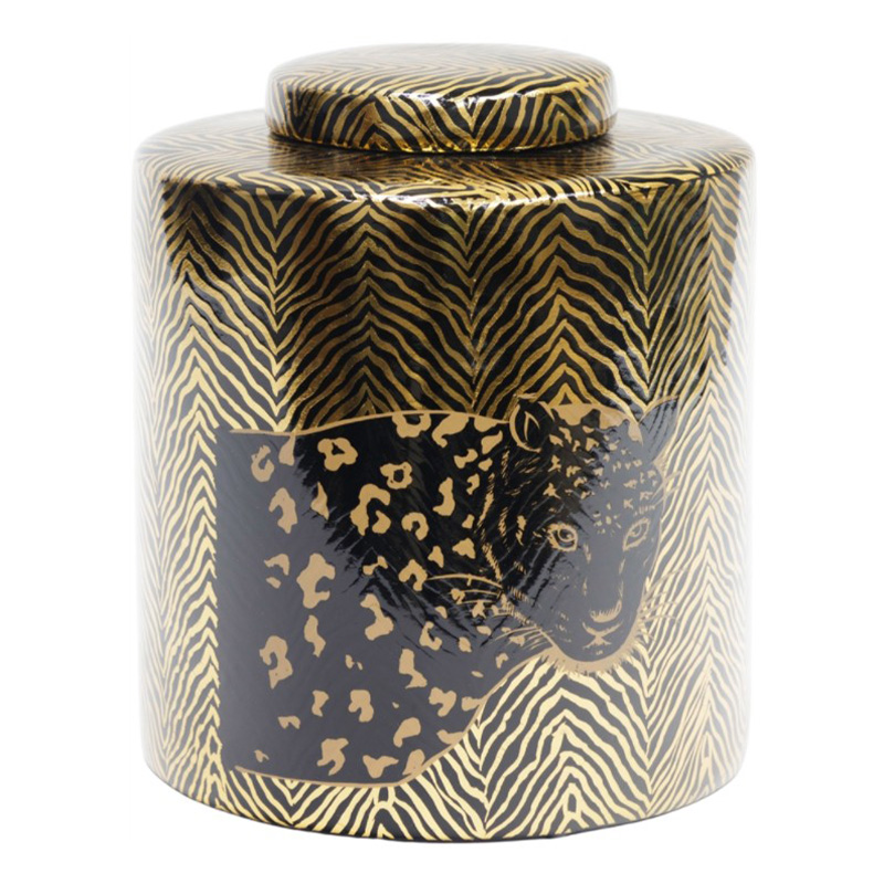 Ваза Leopard Vase black and gold 25 Черный Золотой в Казани | Loft Concept 