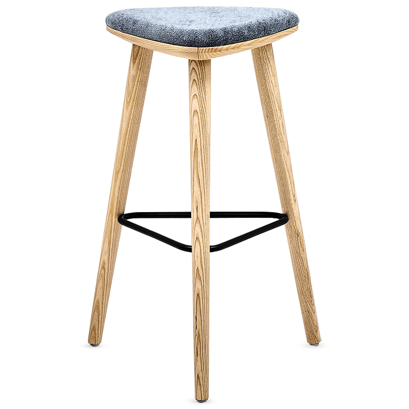 Барный стул Bitan Stool Черный Древесина Серый в Казани | Loft Concept 