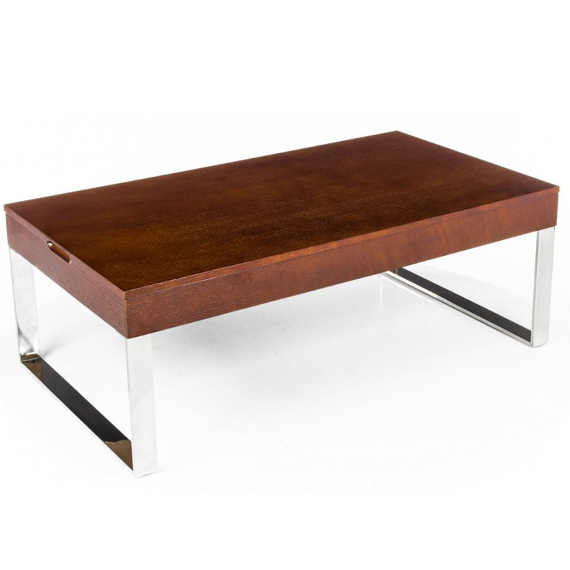 Кофейный стол Annecy Coffee Table brown Коричневый Хром в Казани | Loft Concept 