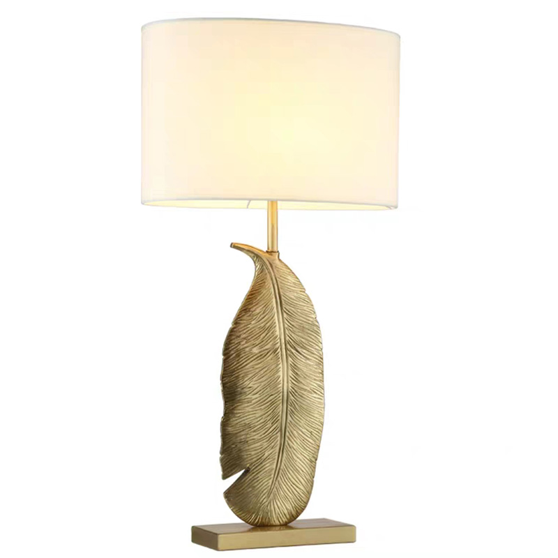 Настольная лампа Leaf Brass Table Lamp Золотой Белый Черный в Казани | Loft Concept 