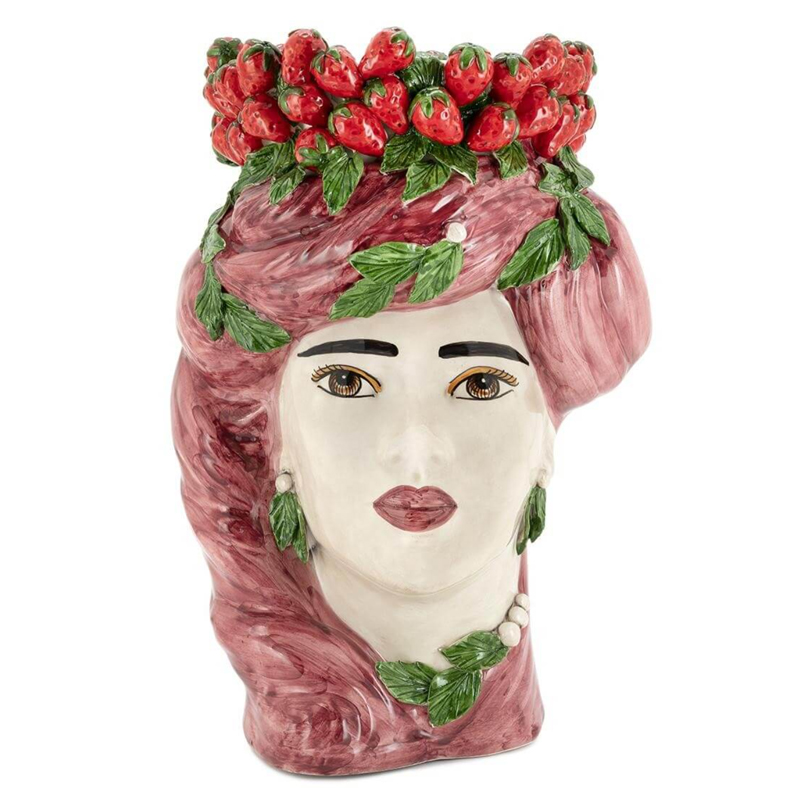 Ваза VASE STRAWBERRIES HEAD LADY BIG Red Бургундский красный в Казани | Loft Concept 