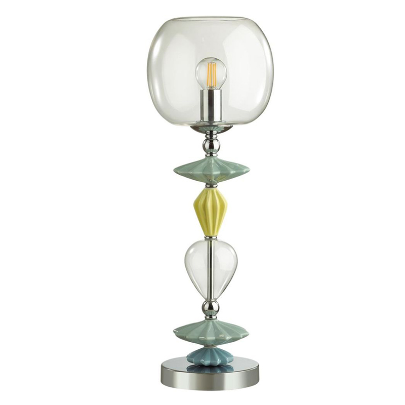 Настольная лампа Iris Glass Table lamp Candy chrome Прозрачный (Transparent) Желтый Зеленый Хром Голубой в Казани | Loft Concept 