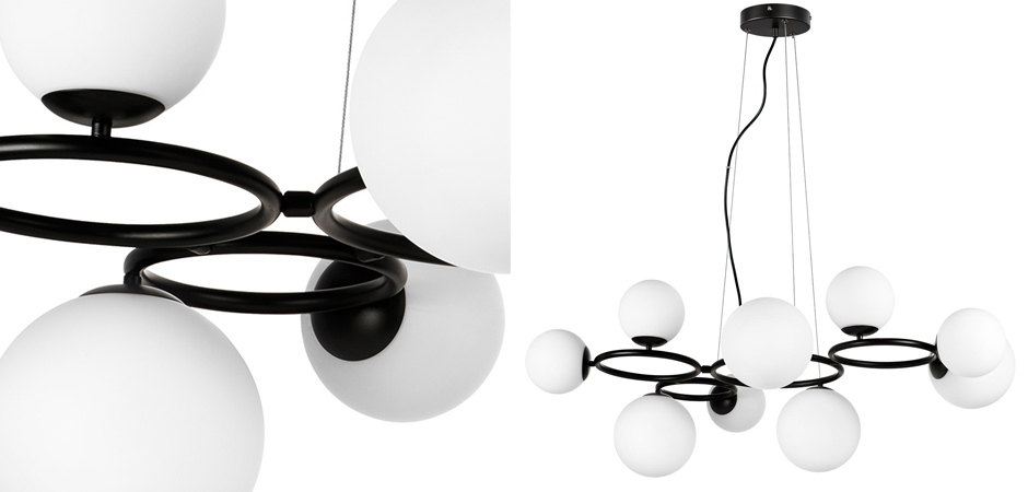 Люстра Bubbles on 4 Rings Chandelier Black Люстра Bubbles on 4 Rings Chandelier Black - Loft-Concept в Казани