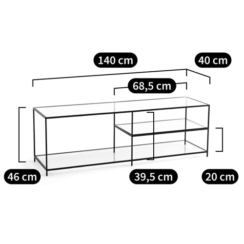 ТВ-тумба из стекла и металла Tingey Metal Glass TV Stand в Казани