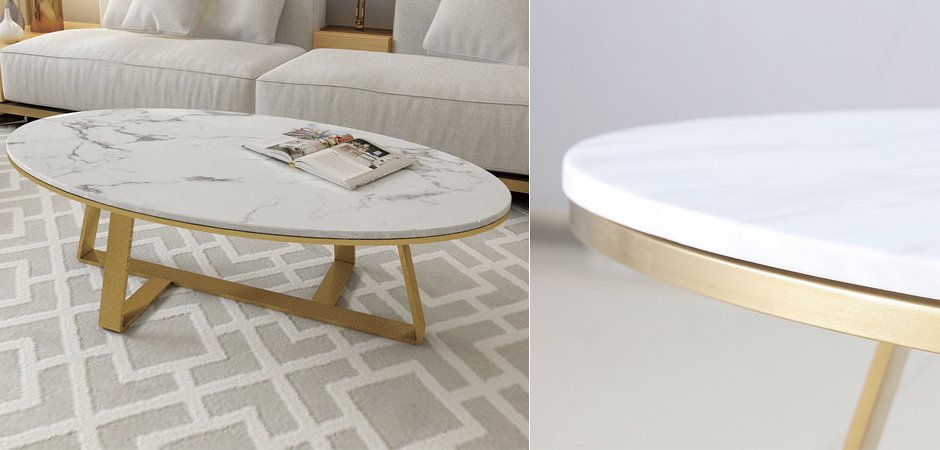 Кофейный стол Marble Oval Table Кофейный стол Marble Oval Table - Loft-Concept в Казани