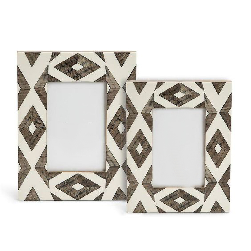 Фоторамка кость Ethnic Indian Wood Bone Inlay photo frame ivory ( слоновая кость ) Коричневый в Казани | Loft Concept 