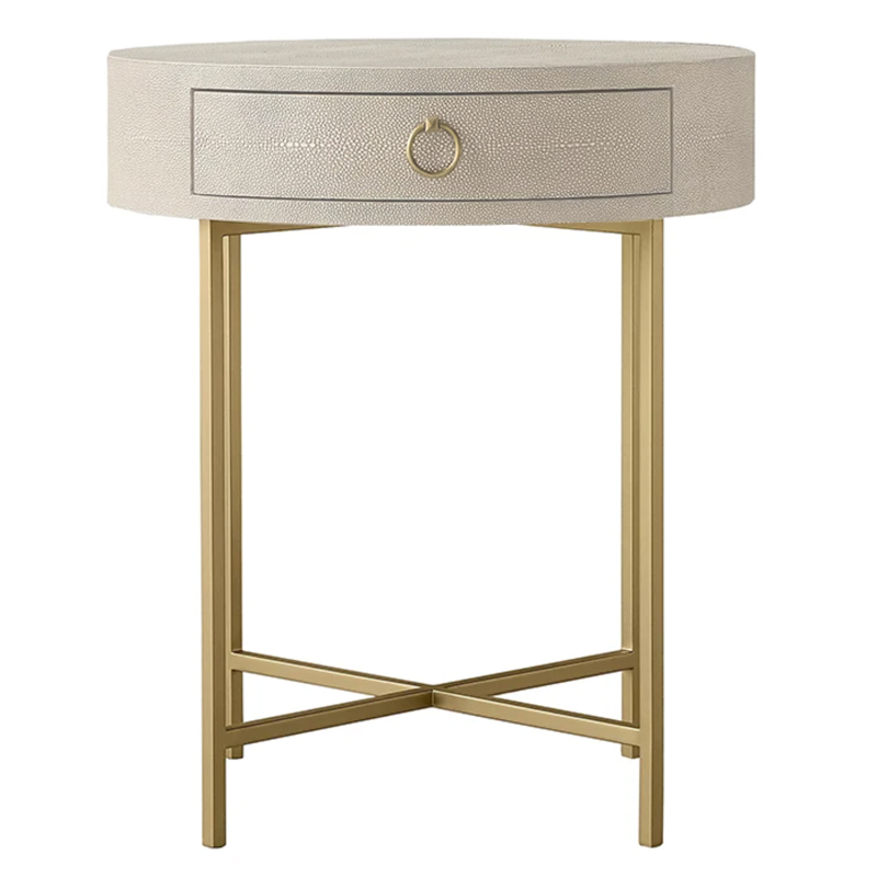 Gaston Stingray Round Ivory Side Table Приставной стол скат Золотой ivory ( слоновая кость ) в Казани | Loft Concept 