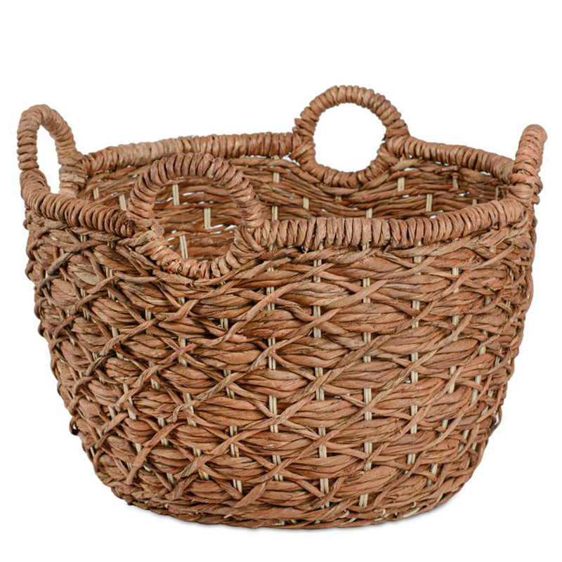 Корзина плетеная Wicker basket 4 handles Коричневый в Казани | Loft Concept 