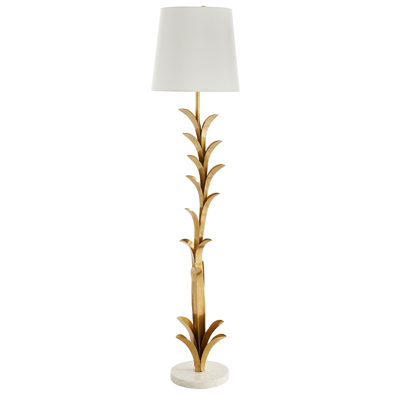 Торшер Arteriors ABBOTT FLOOR LAMP Латунь Белый в Казани | Loft Concept 