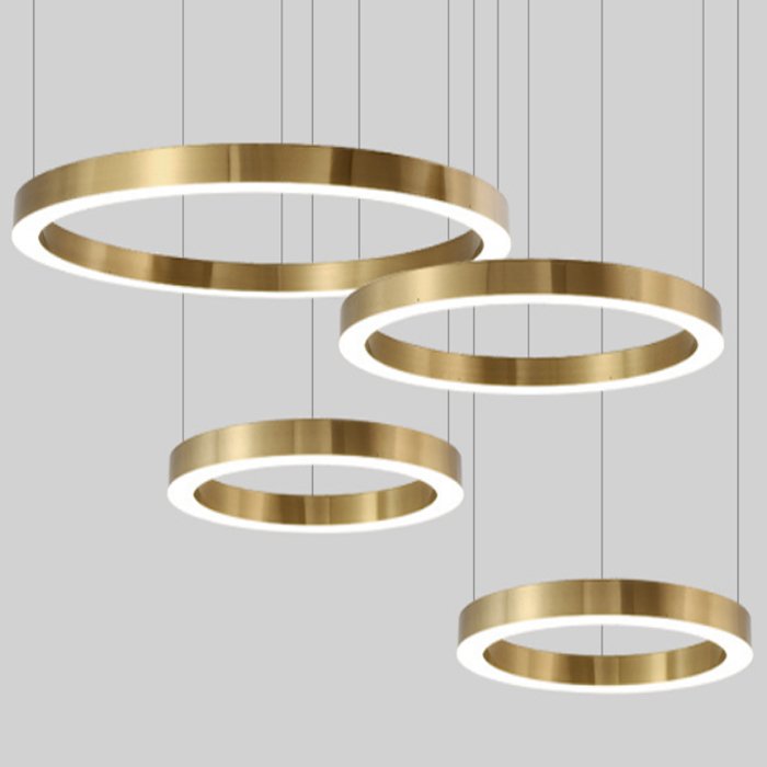 Люстра Light Ring Horizontal  Глянцевое золото Латунь в Казани | Loft Concept 