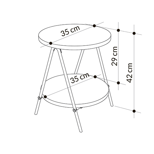 Стол приставной с 2-мя круглыми столешницами цвета антрацит ESSEL SIDE TABLE ANTHRACITE в Казани