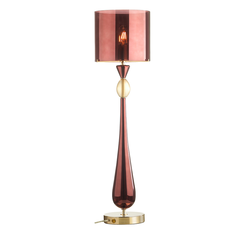 Настольная лампа Roser Burgundy Table Lamp Бургундский красный Золотой в Казани | Loft Concept 