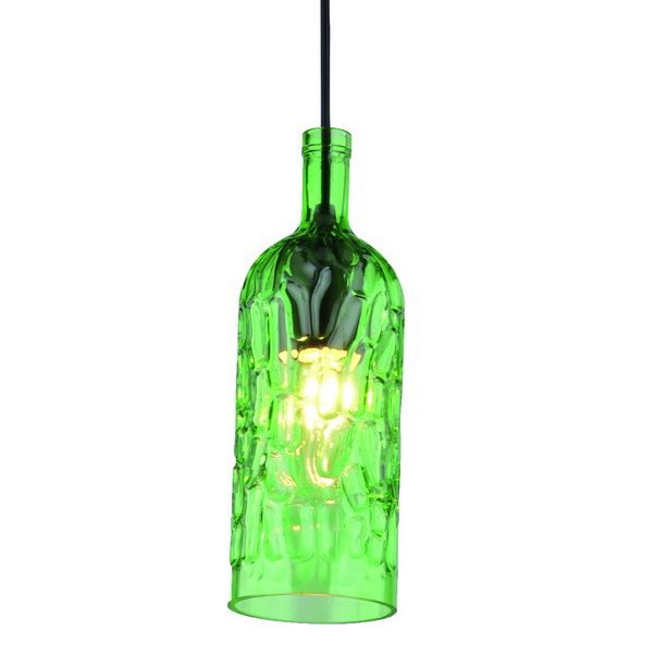 Подвесной светильник Geometry Glass Green Bottle Pendant Зеленый в Казани | Loft Concept 