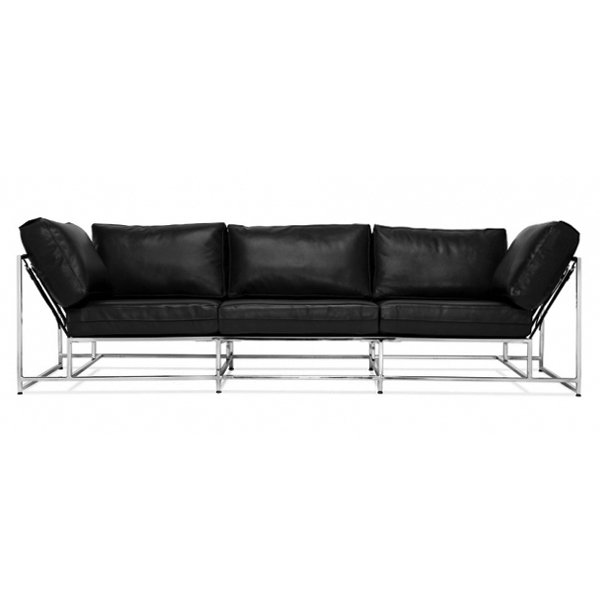 Диван Black Calfskin Sofa Черный в Казани | Loft Concept 