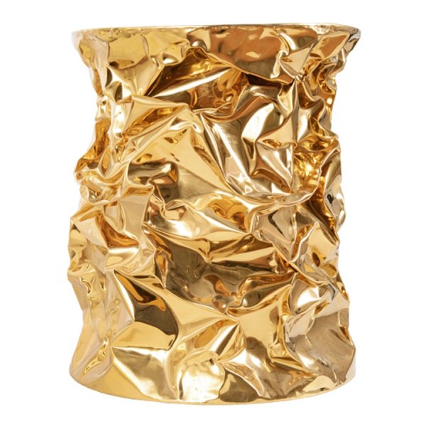 Приставной столик Stool Gold Crumpled Paper  в Казани | Loft Concept 