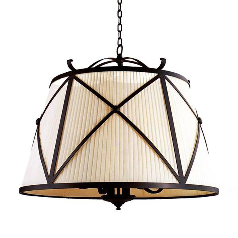 Люстра абажур Provence Lampshade Light Brown Chandelier Коричневый винтаж Бежевый в Казани | Loft Concept 