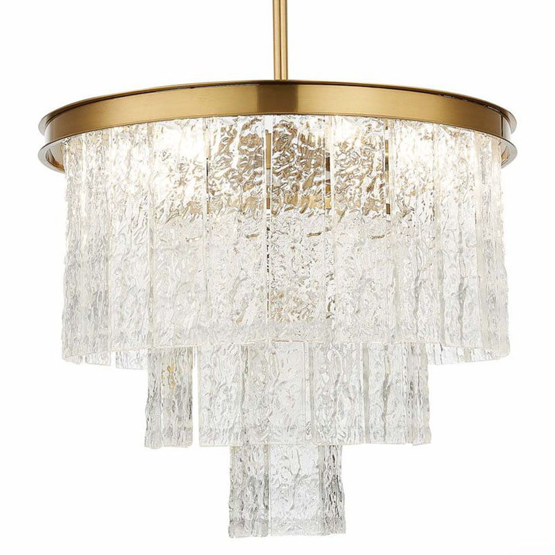 Люстра Renea Textured Glass Chandelier Brass Латунь Прозрачное Стекло в Казани | Loft Concept 