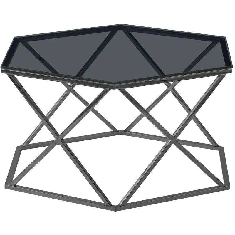 Столик кофейный Ormando Collection Dark Chrome №1 Темный хром Стекло Смок Столик кофейный Ormando Collection Dark Chrome №1 Темный хром Стекло Смок в Казани | Loft Concept