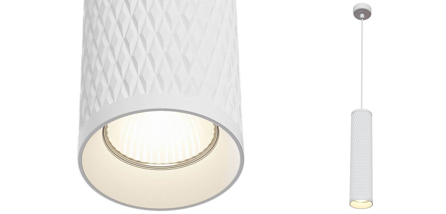 Подвесной светильник Trumpet tube white rhombus - фото
