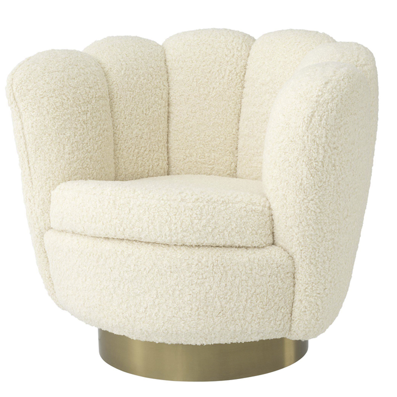 Кресло Eichholtz Swivel Chair Mirage cream Кремовый Матовая латунь в Казани | Loft Concept 