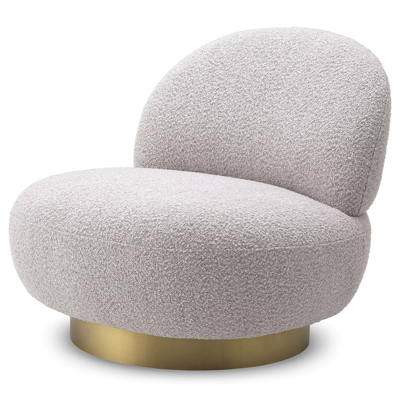 Кресло Eichholtz Swivel Chair Clement Grey Светло-серый Латунь в Казани | Loft Concept 