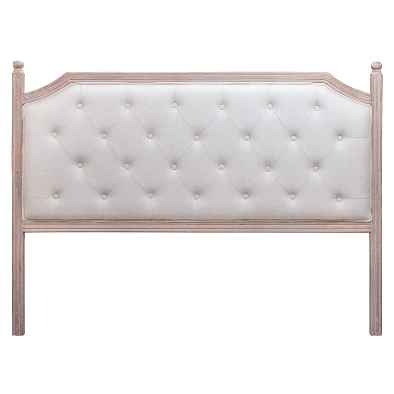 Изголовье кровати бежевое с мягкой обивкой из льна Emma Headboard Бежевый Коричневый в Казани | Loft Concept 