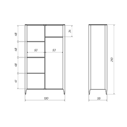 Шкаф двухстворчатый молочного цвета Type в Казани