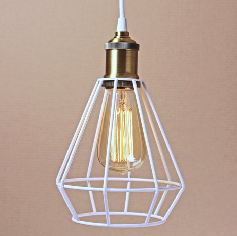 Подвесной светильник Wire Cage Pendant Punch White Белый в Казани | Loft Concept 