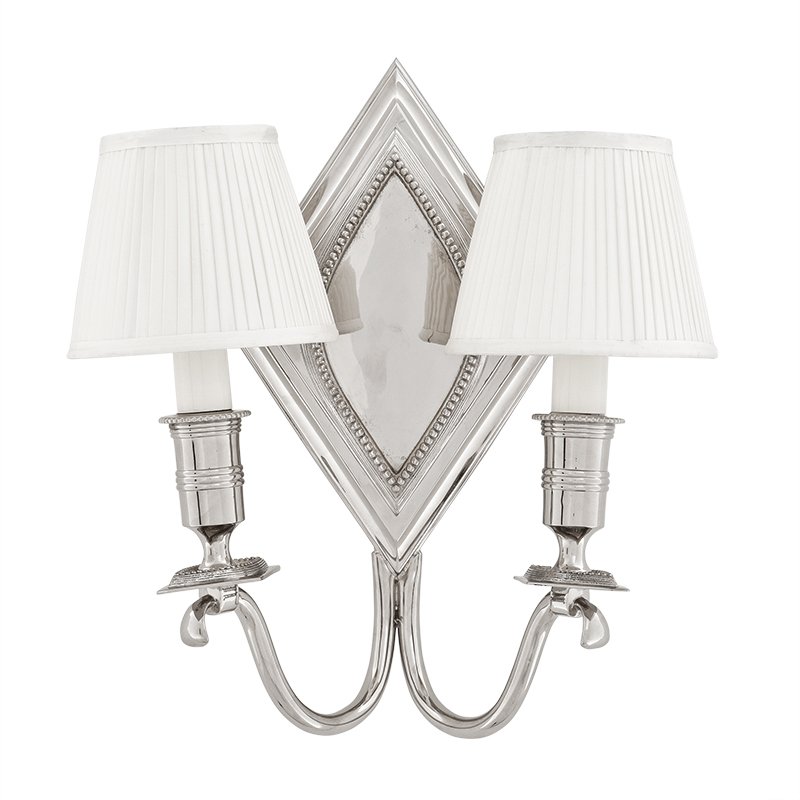 Бра Eichholtz Wall Lamp Diamond Double Никель Белый в Казани | Loft Concept 