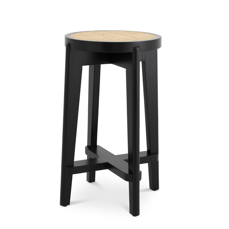 Полубарный стул Eichholtz Counter Stool Dareau black Бежевый Черный в Казани | Loft Concept 