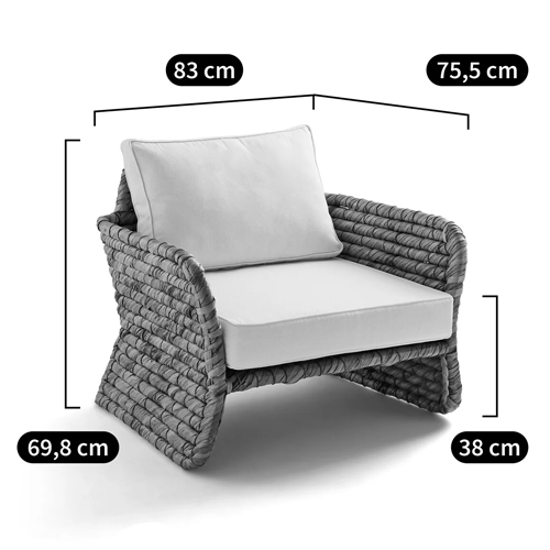 Кресло из плетеного гиацинта Gardner Wicker Armchair в Казани