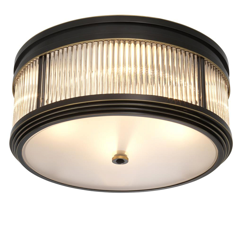 Потолочный светильник Темная бронза Dark bronze Disk Ceiling Lamp  Темная бронза Прозрачное Стекло в Казани | Loft Concept 